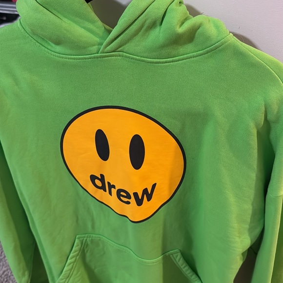 Drew House Lime Green Mascot Fleece Hoodie, Size XXS - Picture 3 of 6